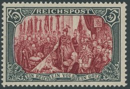 Dt. Reich 66IV *, 1900, 5 M. Reichspost, Type I, Nachmalung Nur Mit Deckweiß, Falzrest, Kabinett, Mi. 800.- - Gebraucht
