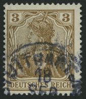 Dt. Reich 69b O, 1904, 3 Pf. Braunocker, Pracht, Gepr. Jäschke-L., Mi. 55.- - Gebraucht