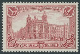 Dt. Reich 78Ab **, 1902, 1 M. Karminrot, Gezähnt A, Ohne Wz., Postfrisch, Pracht, Fotoattest Jäschke, Mi. 1900.- - Usados
