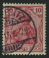 Dt. Reich 86Ic O, 1911, 10 Pf. Karmin Friedensdruck, Pracht, Gepr. Dr. Hochstädter, Mi. 200.- - Gebraucht