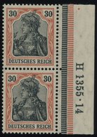 Dt. Reich 89Ix HAN **, 1905, 30 Pf. Rötlichorange/schwarz Auf Chromgelb Friedensdruck Im Senkrechten Paar Mit HAN H 1355 - Usados