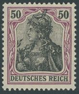 Dt. Reich 91IIy **, 1915, 50 Pf. Graulila/schwarz Auf Orangeweiß Kriegsdruck, Postfrisch, Pracht, Gepr. Zenker, Mi. 65.- - Gebraucht