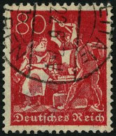 Dt. Reich 186 O, 1922, 80 Pf. Rosarot, Wz. 2, Pracht, Gepr. Peschl, Mi. 75.- - Altri & Non Classificati