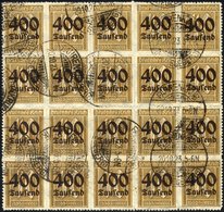 Dt. Reich 300 O, 1923, 400 Tsd. Auf 40 Pf. Dunkelgelbocker Im Bogenteil Von 20 Werten, Feinst/Pracht (einige Werte Bügig - Sonstige & Ohne Zuordnung