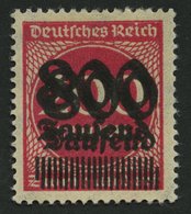 Dt. Reich 303ADD *, 1923, 800 Tsd. Auf 200 M. Lilarot, Doppeldruck, Falzreste, Pracht, Mi. 100.- - Altri & Non Classificati