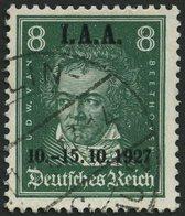 Dt. Reich 407 O, 1927, 8 Pf. I.A.A., Pracht, Mi. 85.- - Sonstige & Ohne Zuordnung