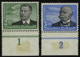 Dt. Reich 538/9x **, 1934, 2 RM Lilienthal Und 3 RM Graf Zeppelin, 2 Prachtwerte, Gepr. Schlegel, Mi. 330.- - Sonstige & Ohne Zuordnung