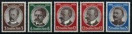 Dt. Reich 540-43x,y **, 1934, Kolonialforscher, 12 Pf. Beide Gummiriffelungen, 5 Prachtwerte, Mi. 235.- - Other & Unclassified