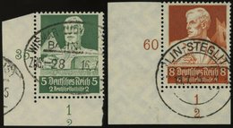 Dt. Reich 558,560 O, 1934, 4 Und 8 Pf. Stände, Je Aus Der Linken Unteren Bogenecke Mit Form-Nr. 2, Pracht - Altri & Non Classificati