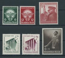 Dt. Reich 689-94 **, 1939, 6 Postfrische Prachtwerte, Mi. 72.- - Sonstige & Ohne Zuordnung