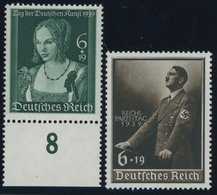 Dt. Reich 700/01 **, 1939, Tag Der Deutschen Kunst Und Reichsparteitag, Postfrisch, 2 Prachtwerte, Mi. 59.- - Sonstige & Ohne Zuordnung