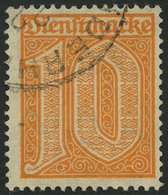 DIENSTMARKEN D 65 O, 1921, 10 Pf. Dunkelorange, Pracht, Gepr. Dr. Düntsch, Mi. 600.- - Servizio