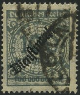 DIENSTMARKEN D 82 O, 1923, 100 Mio. M. Dunkelgrüngrau, Pracht, Gepr. Dr. Oechsner, Mi. 200.- - Officials