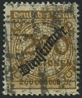 DIENSTMARKEN D 83a O, 1923, 200 Mio. M. Ockerbraun, Feinst (rechts Nachgezähnt), Gepr. Peschl, Mi. 200.- - Oficial