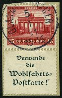 ZUSAMMENDRUCKE S 86 BrfStk, 1930, Nothilfe 15 + A1.3 Auf Knappem Briefstück, Pracht, Mi. 400.- - Zusammendrucke