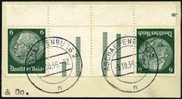 ZUSAMMENDRUCKE KZ 18 BrfStk, 1933, Hindenburg 6 + Z + Z + 6, Prachtbriefstück, Mi. (80.-) - Zusammendrucke
