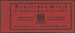 ZUSAMMENDRUCKE MH 42.1 **, 1936, Markenheftchen Olympische Spiele, Unbedruckt, Pracht, Mi. 200.- - Se-Tenant
