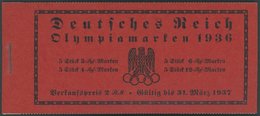 ZUSAMMENDRUCKE MH 42.1.5 **, 1936, Markenheftchen Olympische Spiele, Unbedruckt + Passerkreuz/-strich Unten, Pracht, Mi. - Zusammendrucke