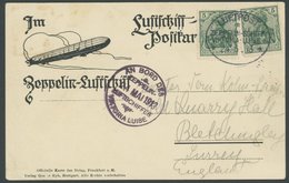 ZEPPELINPOST 4a BRIEF, 1913 Luftschiff Victoria-Luise, Bordpoststempel Und Bordstempel Vom 24.5.1913 Nach England, Prach - Zeppeline