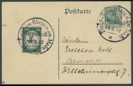 ZEPPELINPOST 12 BRIEF, 1912, 30 Pf. Flp. Auf Rhein Und Main Mit Seltener Letzttag-Einzelverwendung Auf 5 Pf. Ganzsachenk - Zeppelines