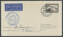 ZEPPELINPOST 26B BRIEF, 1929, Amerikafahrt, Bordpost, Ohne Verzögerungsstempel, Mit Originalunterschriften Dr. Eckener U - Zeppelins