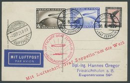 ZEPPELINPOST 30Bd BRIEF, 1929, Weltrundfahrt, Bordpost, Friedrichshafen-Friedrichshafen, Frankiert U.a. Mit Mi.Nr. 423/4 - Zeppelin