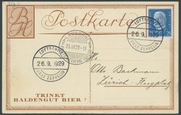 ZEPPELINPOST 35g BRIEF, 1929, 1. Schweizfahrt, Abwurf Lausanne, Prachtkarte - Zeppelines