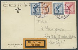 ZEPPELINPOST 101A BRIEF, 1931, Probefahrt, Bordpost, Prachtkarte, Gepr. Falk - Zeppelines