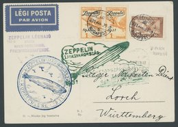 ZEPPELINPOST 102Aa,103a BRIEF, 1931, Ungarnfahrt, Ungarische Post, Hin- Und Rückfahrtsbestätigungsstempel, Frankiert U.a - Zeppelines