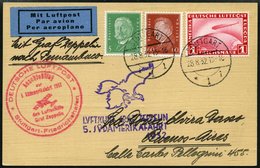 ZEPPELINPOST 171C BRIEF, 1932, 5. Südamerikafahrt, Anschlußflug Ab Stuttgart, Prachtkarte - Zeppelins