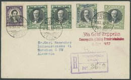 ZEPPELINPOST 193 BRIEF, 1932, 8. Südamerikafahrt, Chilenische Post, Einschreiben, Prachtbrief - Zeppeline