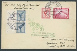 ZEPPELINPOST 201Ab BRIEF, 1933, Deutschlandfahrt, Bordpost, Frankiert U.a. Mit Zusammendruck Mi.Nr. 21.1 Im Paar, Pracht - Zeppeline