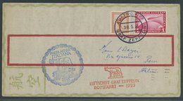 ZEPPELINPOST 207E BRIEF, 1933, Italienfahrt, Bordpost Der Rückfahrt, Mit Deutschem Und Italienischem Sonderbestätigungss - Zeppeline