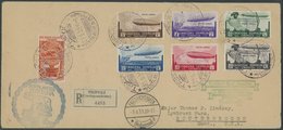 ZEPPELINPOST 212O/214 BRIEF, 1933, Italienfahrt, Cyrenaica Post Mit Komplettem Satz, Einschreiben Ab Tripoli, Transit Ro - Zeppeline