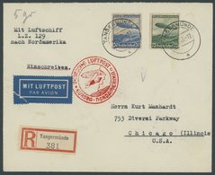 ZEPPELINPOST 406C BRIEF, 1936, 1. Nordamerikafahrt, Auflieferung Frankfurt, Einschreibbrief Aus Tangermünde, Pracht - Zeppeline