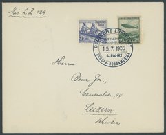 ZEPPELINPOST 423A BRIEF, 1936, 5. Nordamerikafahrt, Bordpost, Frankiert U.a. Mit Mi.Nr. 631, Prachtbrief - Zeppeline
