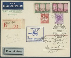 ZULEITUNGSPOST 217Aa BRIEF, Algerien: 1933, Südamerikafahrt, Einschreiben, Prachtbrief - Correo Aéreo & Zeppelin