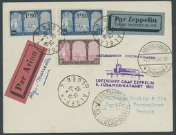 ZULEITUNGSPOST 235Aa BRIEF, Algerien: 1933, 8. Südamerikafahrt, Einschreibbrief, Pracht - Luft- Und Zeppelinpost