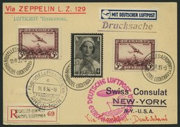 ZULEITUNGSPOST 430 BRIEF, Belgien: 1936, 7. Nordamerikafahrt, Einschreib-Drucksache, Prachtkarte - Posta Aerea & Zeppelin