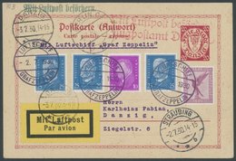 ZULEITUNGSPOST 70B BRIEF, Danzig: 1930, Alpenfahrt, Abwurf Straubing, Bordpost, 20 Pf. Antwort - Ganzsachenkarte Mit Deu - Airmail & Zeppelin