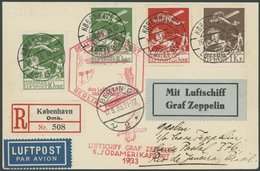 ZULEITUNGSPOST 226B BRIEF, Dänemark: 1933, 5. Südamerikafahrt, Anschlussflug Ab Berlin, Frankiert Mit 181, 143 (2x) Und  - Airmail & Zeppelin