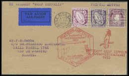 ZULEITUNGSPOST 226B BRIEF, Irland: 1933, 5. Südamerikafahrt, Anschlussflug Ab Berlin, Drucksache, Prachtbrief - Airmail & Zeppelin