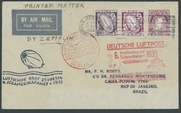 ZULEITUNGSPOST 229B BRIEF, Irland: 1933, 6. Südamerikafahrt, Anschlussflug Ab Berlin, Drucksache, Prachtbrief - Correo Aéreo & Zeppelin