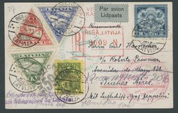 ZULEITUNGSPOST 143B BRIEF, Lettland: 1932, 2. Südamerikafahrt, Anschlussflug Ab Berlin, Einschreibkarte Mit Komplettem F - Airmail & Zeppelin