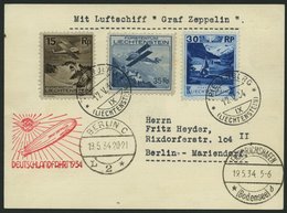 ZULEITUNGSPOST 246Aa BRIEF, Liechtenstein: 1934, Deutschlandfahrt, Bis Berlin, Prachtkarte - Luft- Und Zeppelinpost