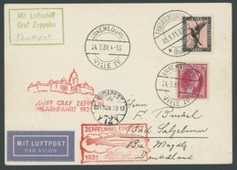 ZULEITUNGSPOST 101a BRIEF, Luxemburg: 1930, Ungarnfahrt, Prachtkarte Mit Deutscher Zusatzfrankatur - Luft- Und Zeppelinpost