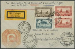 ZULEITUNGSPOST 195Aa BRIEF, Marokko Französisches Protektorat: 1932, 9. Südamerikafahrt, Prachtbrief - Luft- Und Zeppelinpost