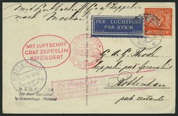 ZULEITUNGSPOST 86 BRIEF, Niederlande: 1930, Landungsfahrt Nach Genf, Prachtkarte - Luft- Und Zeppelinpost