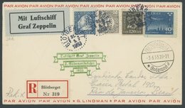 ZULEITUNGSPOST 214Aa BRIEF, Schweden: 1933, 2. Südamerikafahrt, Einschreiben, Prachtbrief - Luft- Und Zeppelinpost