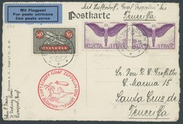 ZULEITUNGSPOST 57J BRIEF, Schweiz: 1930, Südamerikafahrt, Abwurf Praia, Prachtkarte - Luft- Und Zeppelinpost